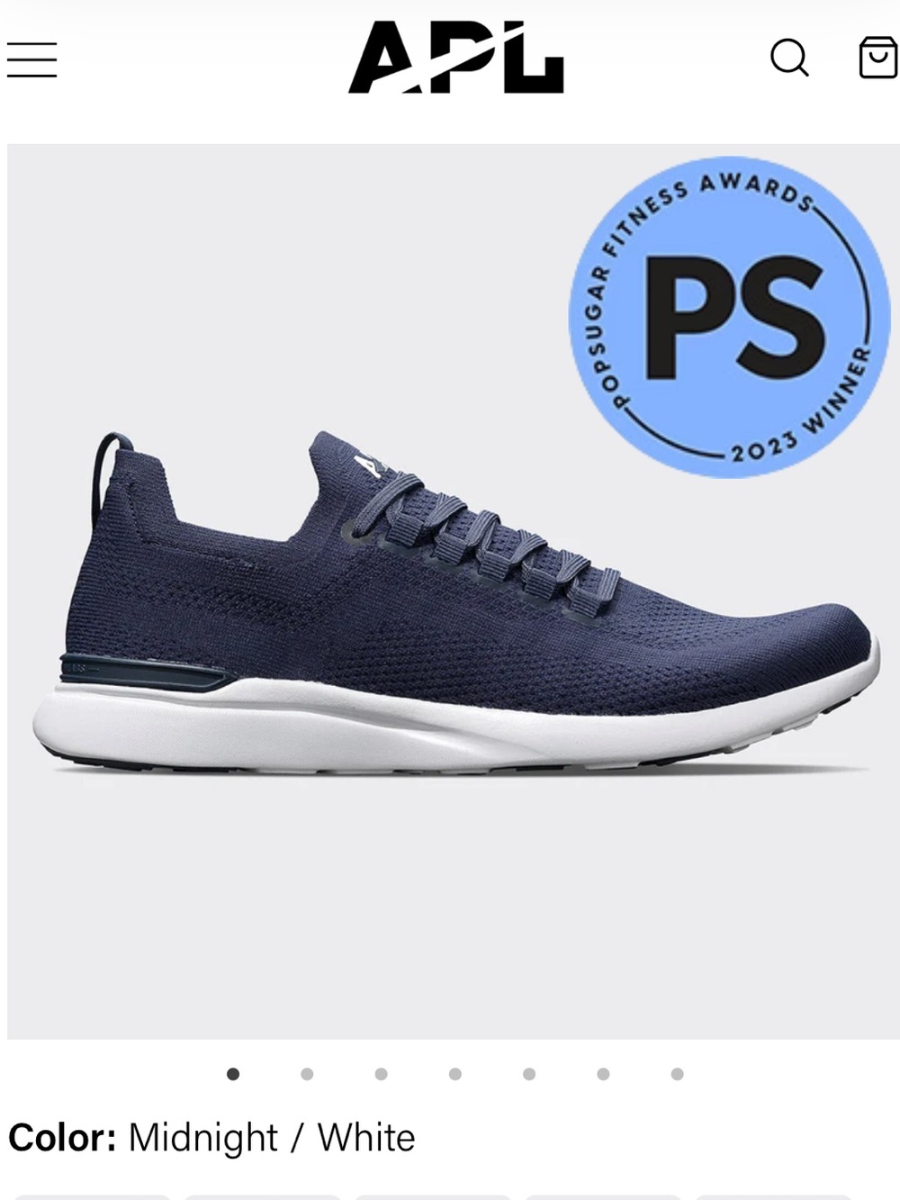 APL TechLoom Knit Sneaker - Midnight Navy / White